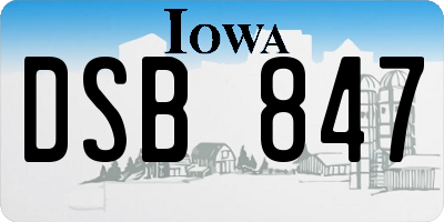 IA license plate DSB847