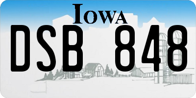 IA license plate DSB848