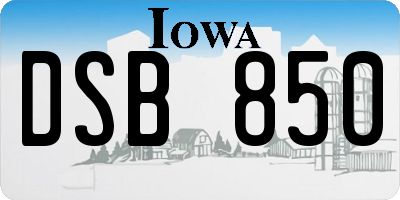 IA license plate DSB850