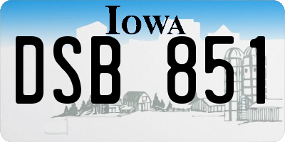 IA license plate DSB851