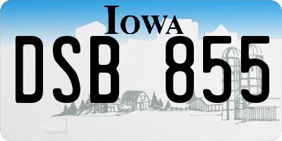 IA license plate DSB855
