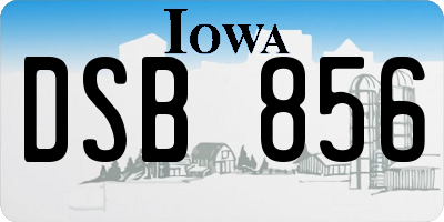 IA license plate DSB856