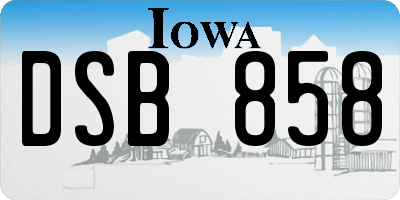 IA license plate DSB858