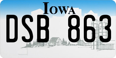 IA license plate DSB863