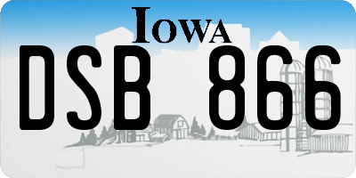 IA license plate DSB866