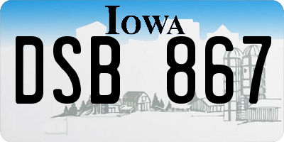 IA license plate DSB867