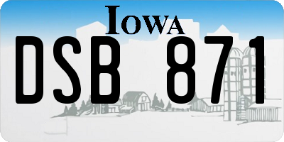 IA license plate DSB871