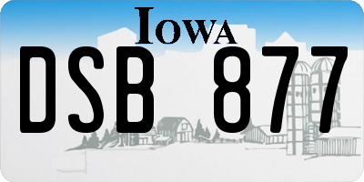 IA license plate DSB877
