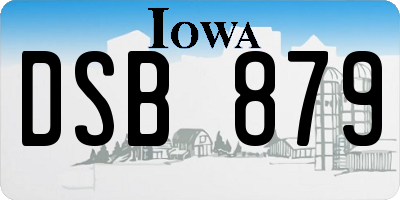 IA license plate DSB879