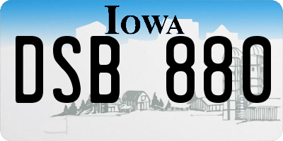 IA license plate DSB880