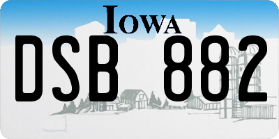 IA license plate DSB882