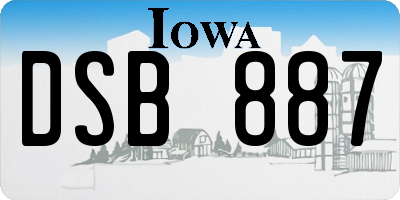 IA license plate DSB887