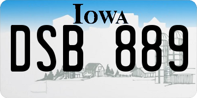 IA license plate DSB889