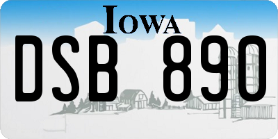 IA license plate DSB890