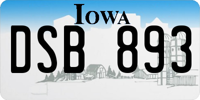 IA license plate DSB893
