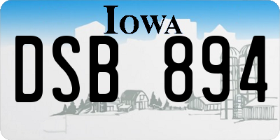IA license plate DSB894