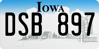 IA license plate DSB897