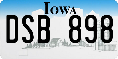IA license plate DSB898