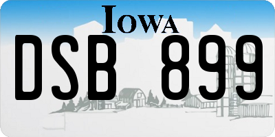IA license plate DSB899