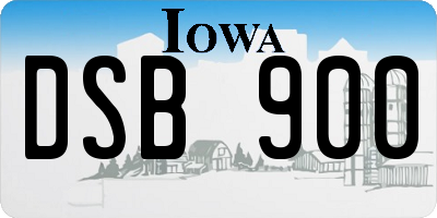 IA license plate DSB900