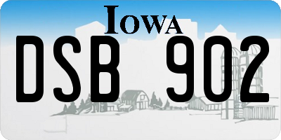 IA license plate DSB902
