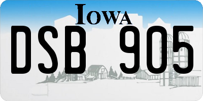 IA license plate DSB905