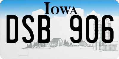 IA license plate DSB906