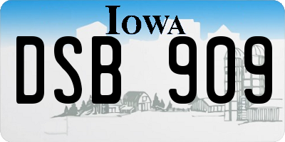 IA license plate DSB909