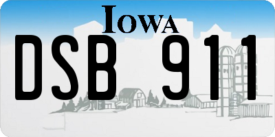 IA license plate DSB911