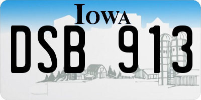 IA license plate DSB913