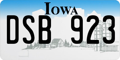 IA license plate DSB923