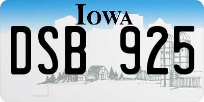 IA license plate DSB925