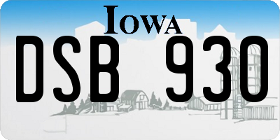 IA license plate DSB930