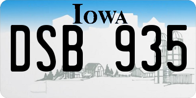 IA license plate DSB935