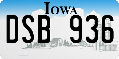 IA license plate DSB936