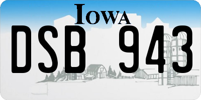 IA license plate DSB943