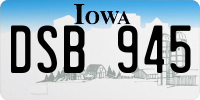 IA license plate DSB945