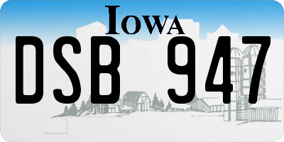 IA license plate DSB947