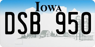 IA license plate DSB950