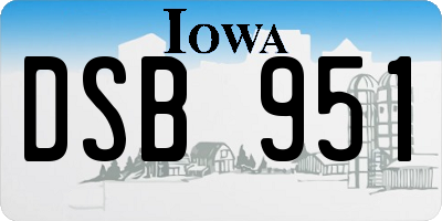 IA license plate DSB951