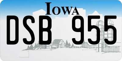 IA license plate DSB955