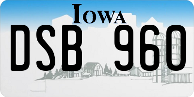 IA license plate DSB960