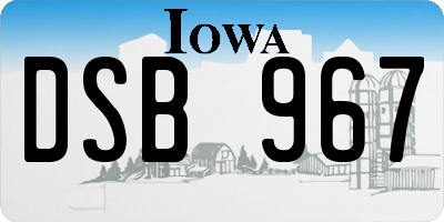 IA license plate DSB967