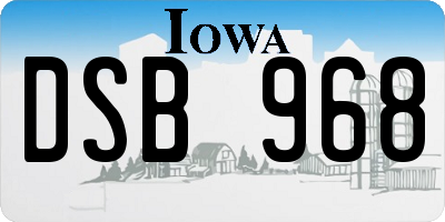 IA license plate DSB968