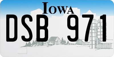 IA license plate DSB971