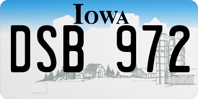 IA license plate DSB972