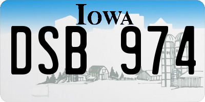 IA license plate DSB974