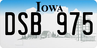 IA license plate DSB975