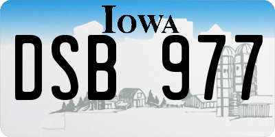 IA license plate DSB977