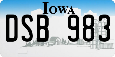 IA license plate DSB983
